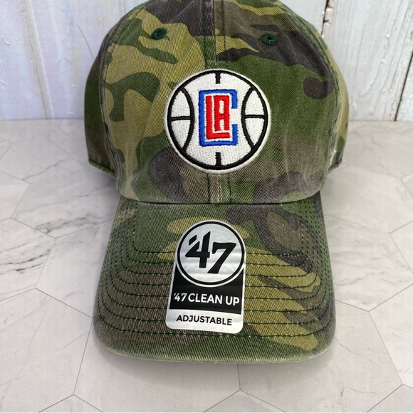 47 Brand Los Angeles Clippers Camo Green Hat Adjustable Strapback OSFA Cap New - Picture 2 of 5